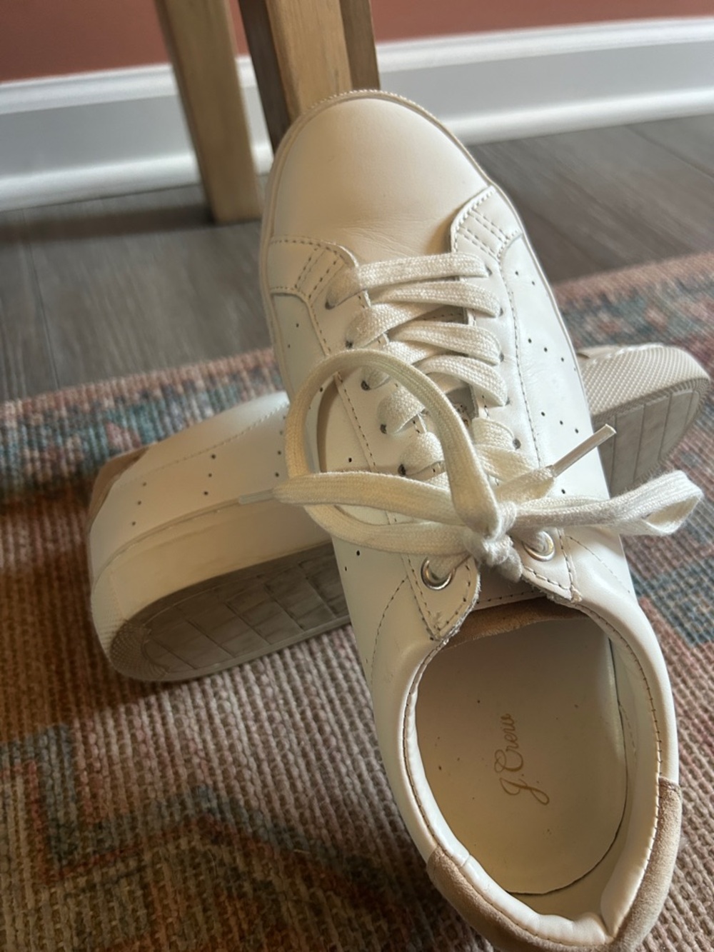 J. Crew Cream and White Sneakers